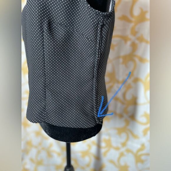 🔥❤️🔥 Sag Harbor Polka Dots Black Small White Round Neck Side Zipper Size… - Picture 6 of 8